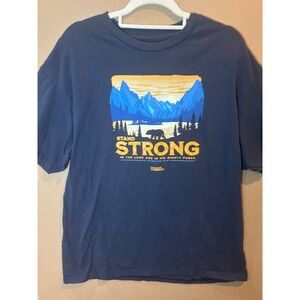 Light Source Stand Strong Graphic Tee Mens XL Navy Blue Excellent Ephesians 6:10